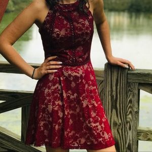 Red and tan dress. Worn once size